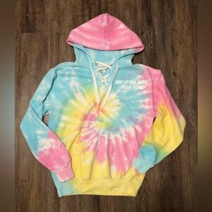 Colorful Tie-Dye Hoodie with Motivational Text